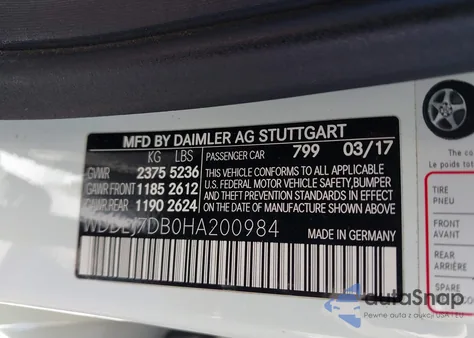 2017 Mercedes-Benz Cls 550 from USA, damaged, VIN WDDLJ7DB0HA200984